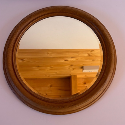 Vintage wooden oval wall