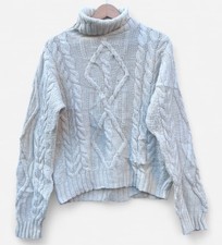 Aran Crafts 100% Merino Wool Ireland Biege Cable Knit Aran Jumper - Medium