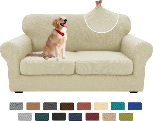 Stretch loveseat cover - loveseat, 3