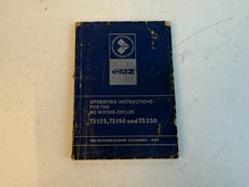 operating Instructions Motorcycle MZ TS 125 / TS 150 And TS 250/1 1974