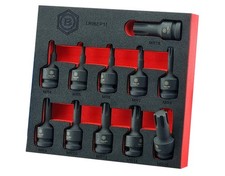 Britool Hallmark 1/2" Drive Ribe Impact Socket Set M4-M18
