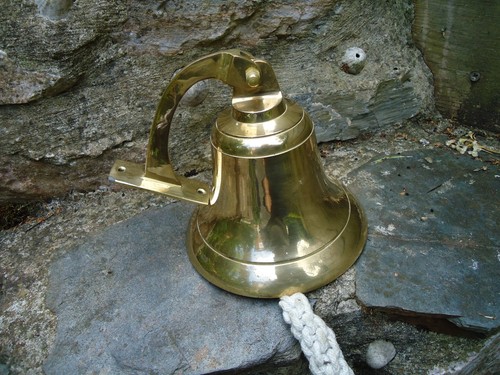 Ships brass bell with - ships,