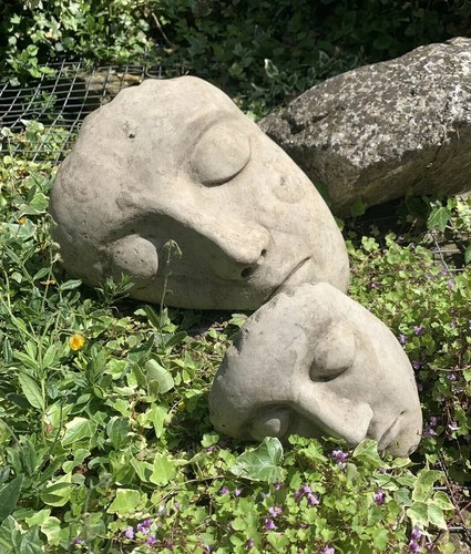 Stone garden beautiful pair - garden,