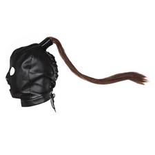 PU Leather Head Harness Hood