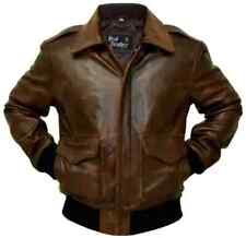 A-2 G-1 Aviator Bomber Flight Men's Navy Distressed Lamb Leather Jacket