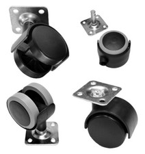 40mm/50mm Rubber PVC Swivel Castor Wheels - Silent Non-Marking for Office Chairs