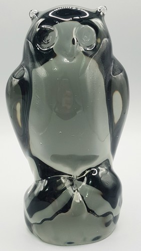Grey vtg mcm art glass - (smoky),