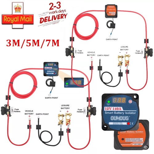 Split charge relay kit - 3/5/7m,