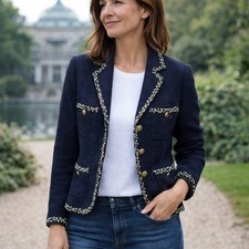 Zara Blazer XS UK 6 8 Navy