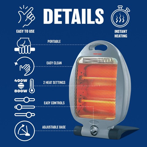 800w halogen heater instant - 800w,