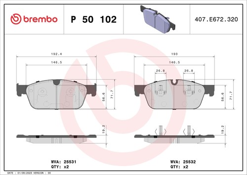 Front axle brembo 102 - brembo, p