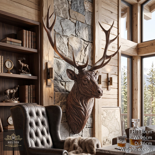 Large rustic stag - stag, head