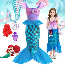 The Little Mermaid Girls Ariel Costume Kids Maxi Fancy Dress up Outfits Birthday