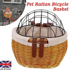 Pet Bicycle Basket Cat Dog Carrier Basket Bike Handlebar Basket +Metal Net Cover