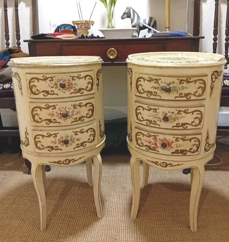 Pair french bedside tables - pair,
