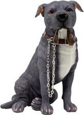 Staffordshire Bull Terrier Ornament Staffy Dog Blue Staffie Walkies By Leonardo