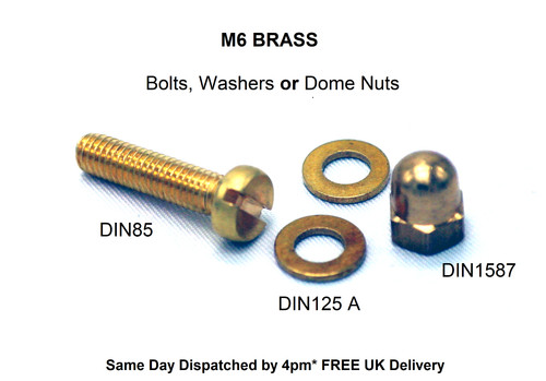 Brass bolts washers - m6, or