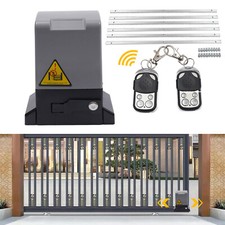 600KG 370W Electric Automatic Sliding Gate Opener Kit w/2x Remote + 6m Gear Rack