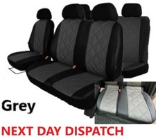 TAILORED SEAT COVERS For RENAULT TRAFIC CREW CAB 2014-2025 EMBOSSED ART. LEATHER