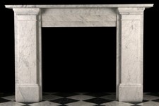 Very Large Victorian Plain Fireplace Surround Italian Carrara Marble Mantle