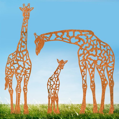 Rustic giraffe family - rustic,