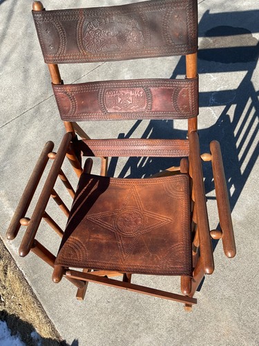 Vintage leather and teak wood