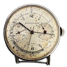 Vintage 35mm Wakmann Big Eye Men's Chronograph Wristwatch Valjoux Missing Lugs