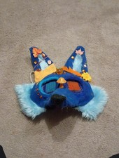 blue and orange wolf/dog mask