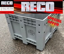 4 X BRAND NEW 610 LTR RIGID PLASTIC PALLET BOX " DOLAV"  1000X1200X750m