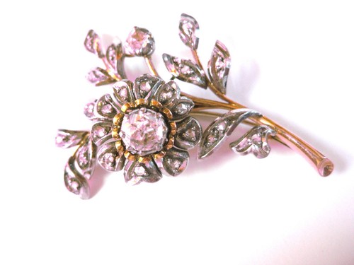 Antique 750 gold brooch - antique,