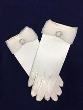 Ivory Satin Organza Bow Glove