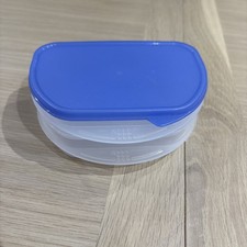 Tupperware Fridge Stackable 3 Piece Deli Keeper Meat/Cheese Set Blue