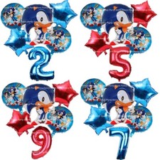 Sonic Balloons Birthday Party Decorations Sonic The Hedgehog Age Number Helium