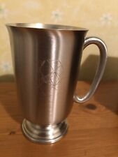 set of 6 pewter tankards, engraved
