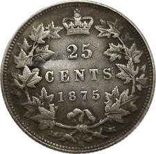 Canada 25 Cents 1875 – Victoria Laureate Portrait (Restrike)