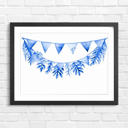 Green summer botanical garland - summer,