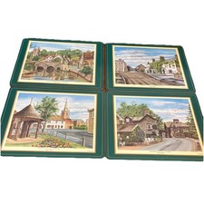 Vintage Placemats Pimpernel X4 Cork Backed Charming English Villages David Lees