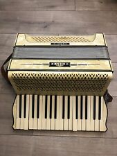 Vintage Hohner Verdi II Accordion Classic Ivory Pearl with Case RARE