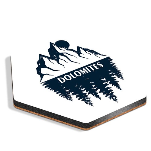 Hexagon mdf coaster - coaster, dolomites
