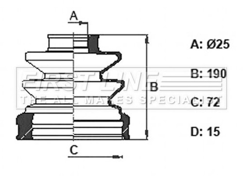 First line drive shaft - shaft, bellow