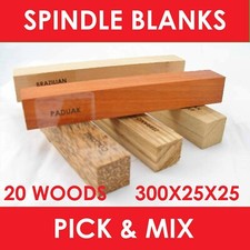 WOODTURNING SPINDLE  BLANKS - WAND BLANKS 300 X 25 X 25 CHOOSE YOUR OWN SPECIES