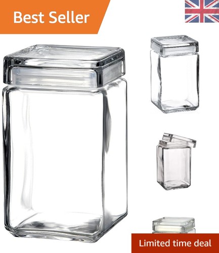 Durable square glass candy jar - square,