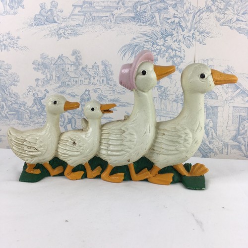 Duck family door stop painted - family,
