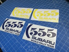 Subaru 555 STICKERS X4 150mm DECALS FOR WRX WRC STI PRODRIVE IMPREZA Blue Yellow