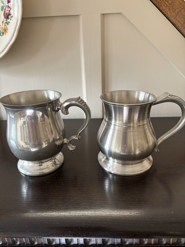 Two pewter tankards good - two,