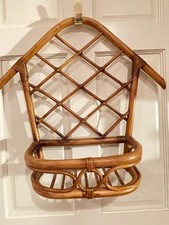 Vintage Rattan Wicker Wall Shelf Boho Style - Exc Cond