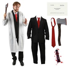 Mens American Psycho Patrick Bateman Costume Halloween Fancy Dress Outfit Movie