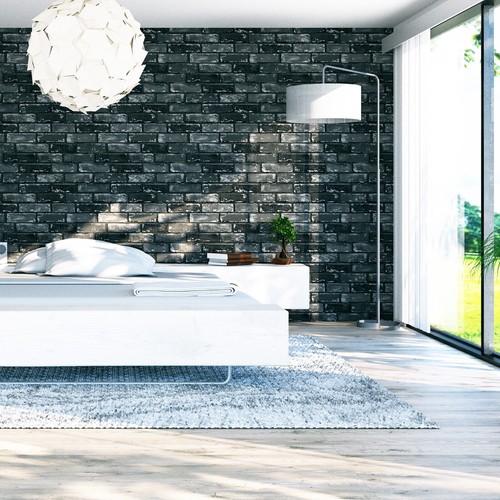 Arthouse metallic brick wall - metallic,