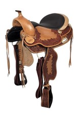 Treeless western saddle