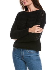 The Cashmere Project Boat Neck Pointelle Cashmere Sweater Women's